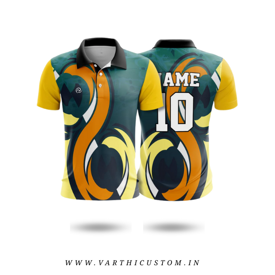Swirl Cricket Jersey – Custom Name & Number | Vibrant Teamwear