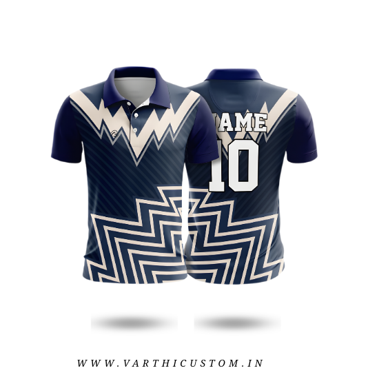 Zigzag Grid Cricket Jersey – Custom Name & Number | Structured Teamwear