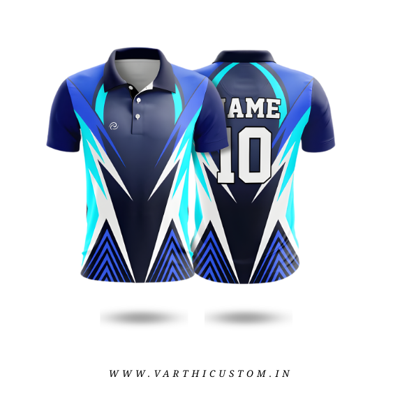 Bolt Grid Cricket Jersey – Custom Name & Number | High-Energy Teamwear