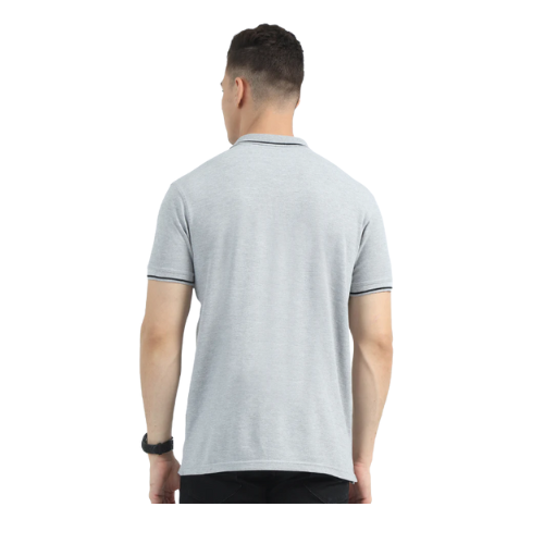 Light Gray Polo Shirt – Black Tiping Collar for Teams, Clubs & Corporate Uniforms