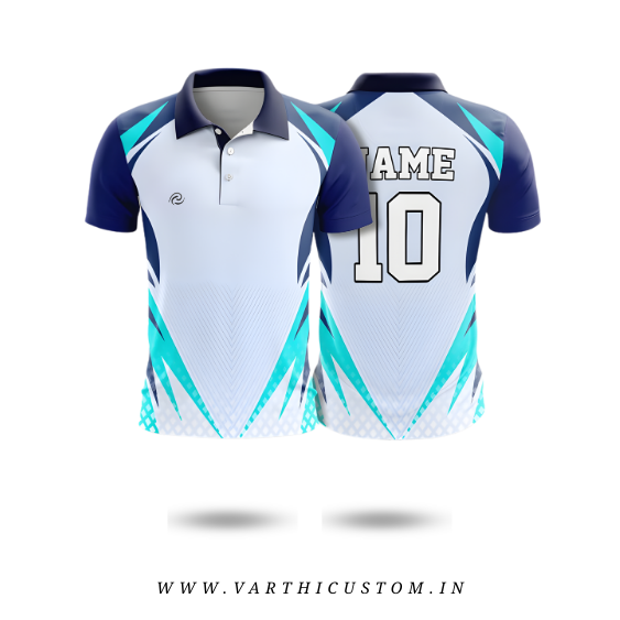 Turquoise Chevron Cricket Jersey – Custom Name & Number | Fresh Teamwear Design