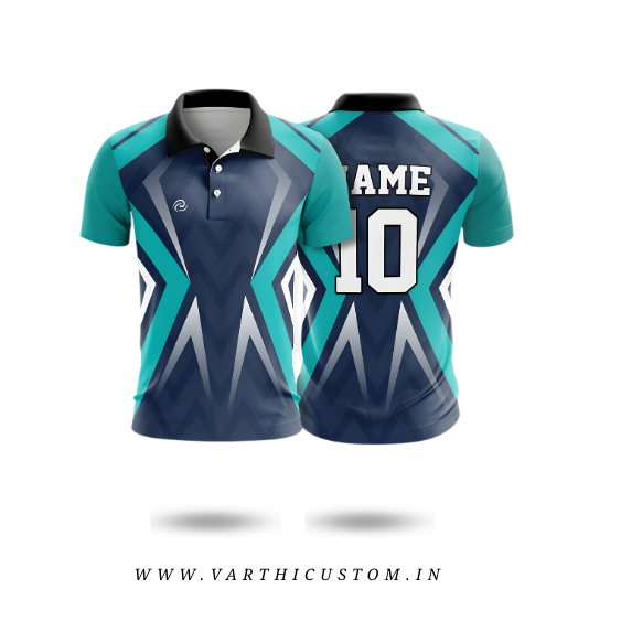 Teal Prism Cricket Jersey – Custom Name & Number | Premium Geometric Teamwear