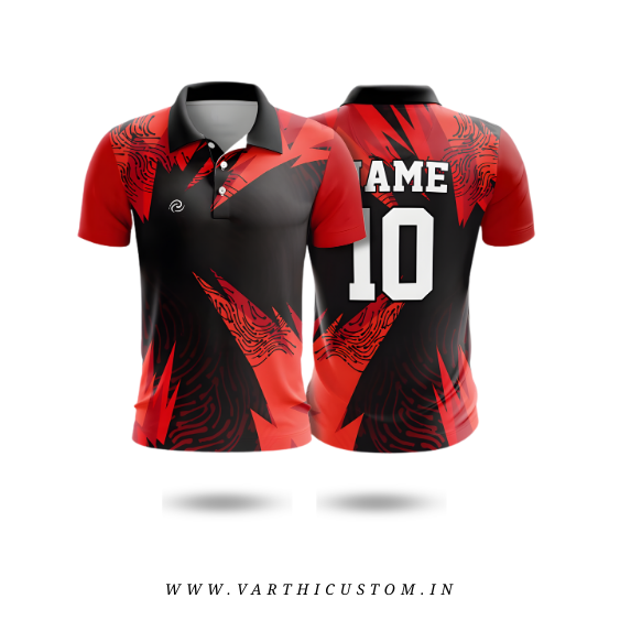 Red Voltage Cricket Jersey – Custom Name & Number | High-Intensity Teamwear