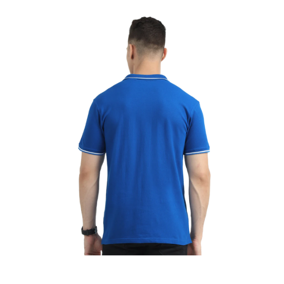Plain Royal Blue Polo Tipping T-Shirt – White Contrast Collar & Sleeve Trim for Teams, Clubs & Everyday Wear
