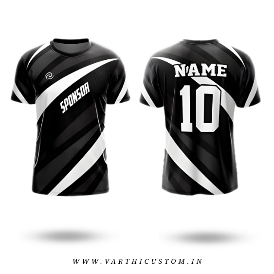 Shadow Stripe Football Jersey – Custom Name & Number | Monochrome Matchday Kit