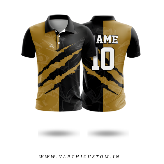 Black & Gold Cricket Jersey – Claw Edition | Custom Teamwear