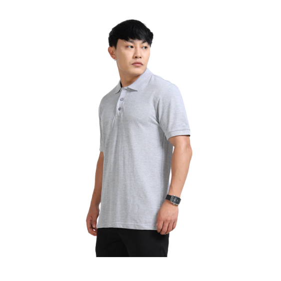 Plain Light Gray Polo T-Shirt – Soft Cotton Blend with Classic Collar for Everyday & Bulk Wear