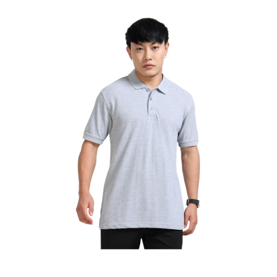 Plain Light Gray Polo T-Shirt – Soft Cotton Blend with Classic Collar for Everyday & Bulk Wear