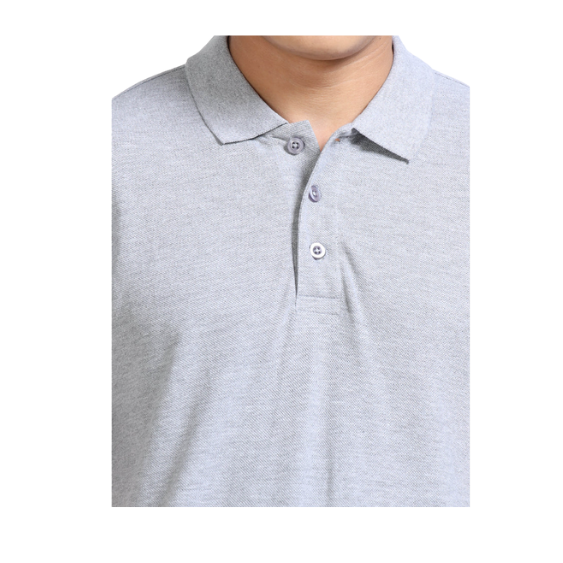 Plain Light Gray Polo T-Shirt – Soft Cotton Blend with Classic Collar for Everyday & Bulk Wear