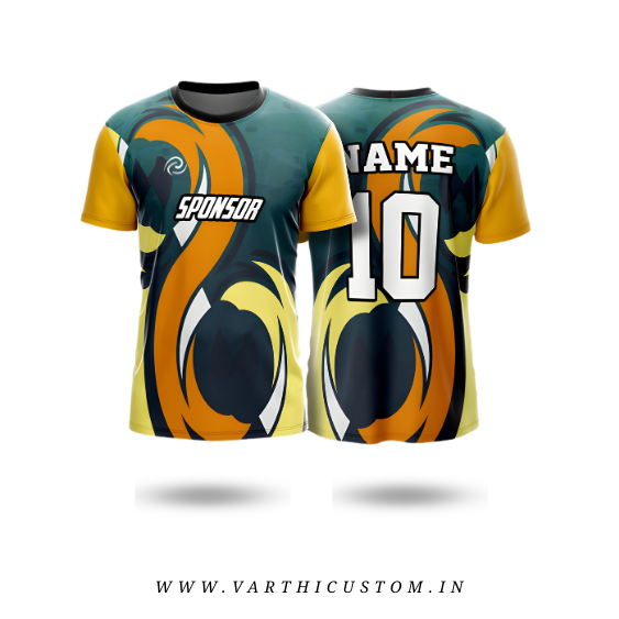 Swirlflare Kabaddi Jersey – Custom Name & Number | Vibrant Abstract Team Kit