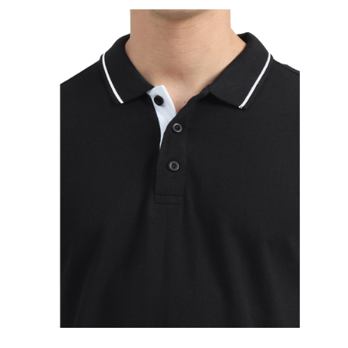 Black Polo Shirt – White Trim, Premium Fit for Teams, Clubs & Corporate Wear