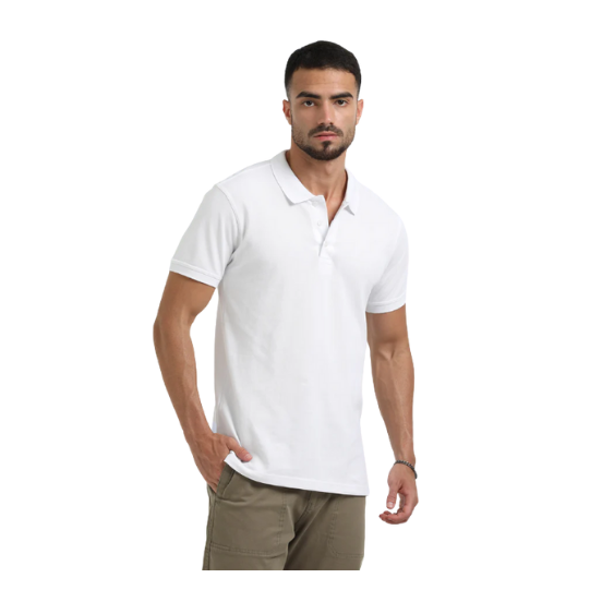 Plain White Polo T-Shirt – Soft Cotton Blend with Classic Collar for Everyday & Bulk Wear