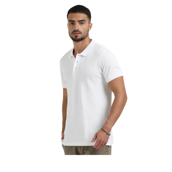Plain White Polo T-Shirt – Soft Cotton Blend with Classic Collar for Everyday & Bulk Wear