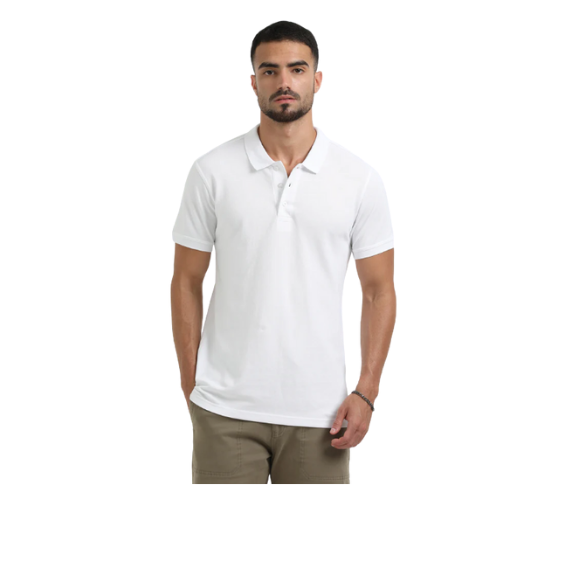 Plain White Polo T-Shirt – Soft Cotton Blend with Classic Collar for Everyday & Bulk Wear