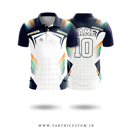 Tricolor Cricket Jersey – Custom Name & Number | Patriotic Teamwear