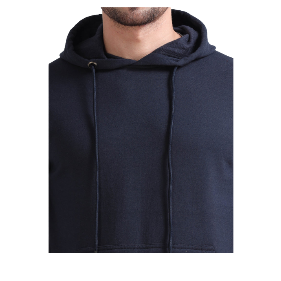Plain Dark Navy Blue Hoodie – Soft Cotton Blend with Kangaroo Pocket & Drawstring Hood for Everyday & Bulk Wear