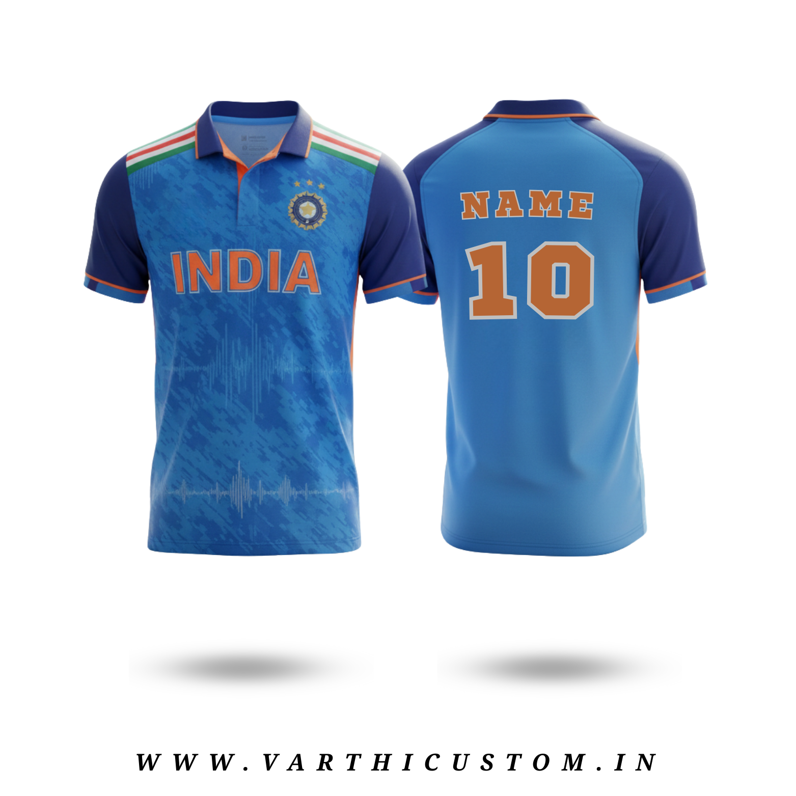 Custom India National Team Jersey – Tricolor Design with Personalized Name & Number