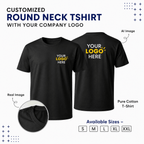 Customized Roundneck T-Shirt With Your Company Logo | Varthicustom.in - VARTHI CUSTOM