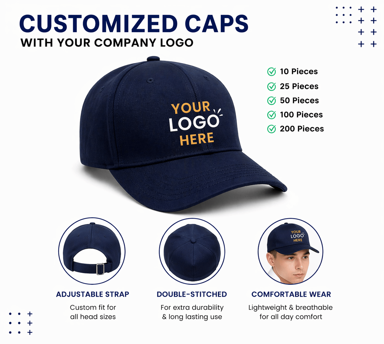 Customized Caps | Customized With Your Company Logo | Varthicustom.in - VARTHI CUSTOM