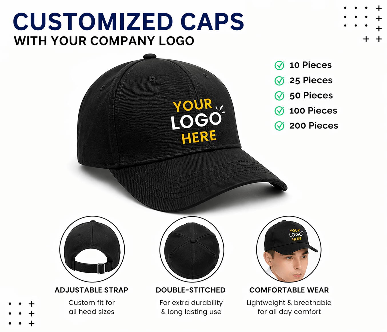 Customized Caps | Customized With Your Company Logo | Varthicustom.in - VARTHI CUSTOM