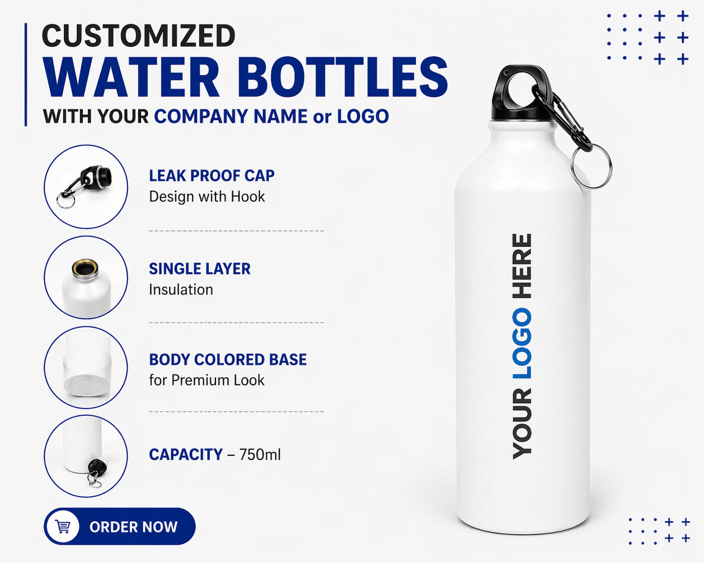 Premium Water Bottle | Best for Corporate Gifting | Varthicustom.in - VARTHI CUSTOM