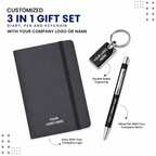 3 in 1 Diary Pen & Keychain Set | Corporate Gift | Varthicustom.in - VARTHI CUSTOM