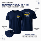 Customized Roundneck T-Shirt With Your Company Logo | Varthicustom.in - VARTHI CUSTOM