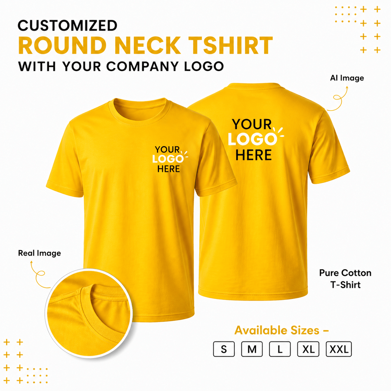 Customized Roundneck T-Shirt With Your Company Logo | Varthicustom.in - VARTHI CUSTOM