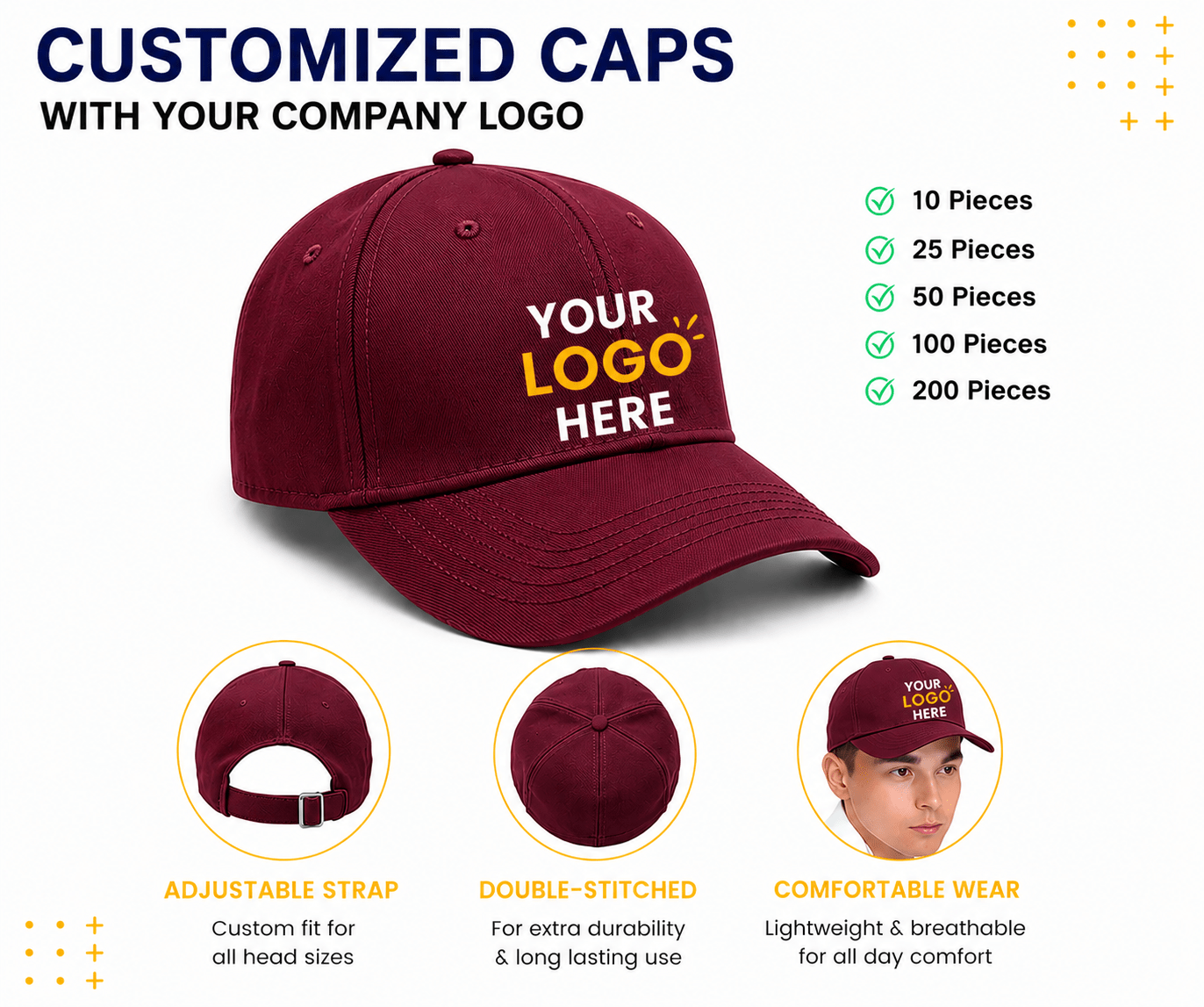 Customized Caps | Customized With Your Company Logo | Varthicustom.in - VARTHI CUSTOM