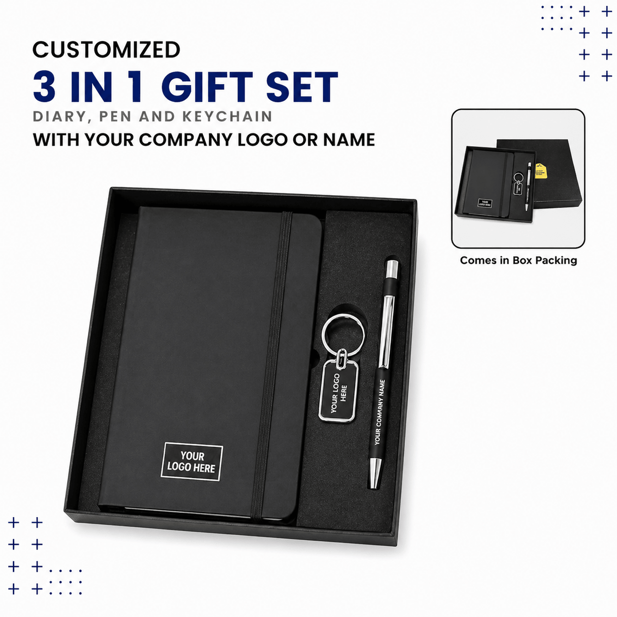 3 in 1 Diary Pen & Keychain Set | Corporate Gift | Varthicustom.in - VARTHI CUSTOM
