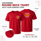 Customized Roundneck T-Shirt With Your Company Logo | Varthicustom.in - VARTHI CUSTOM