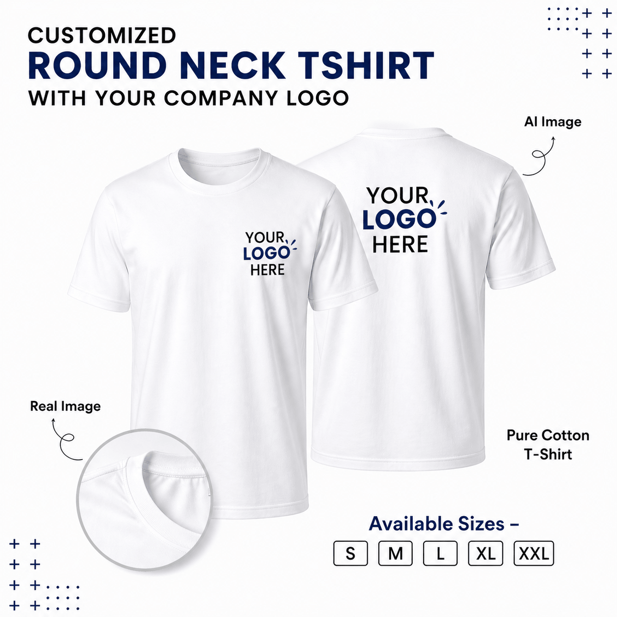 Customized Roundneck T-Shirt With Your Company Logo | Varthicustom.in - VARTHI CUSTOM