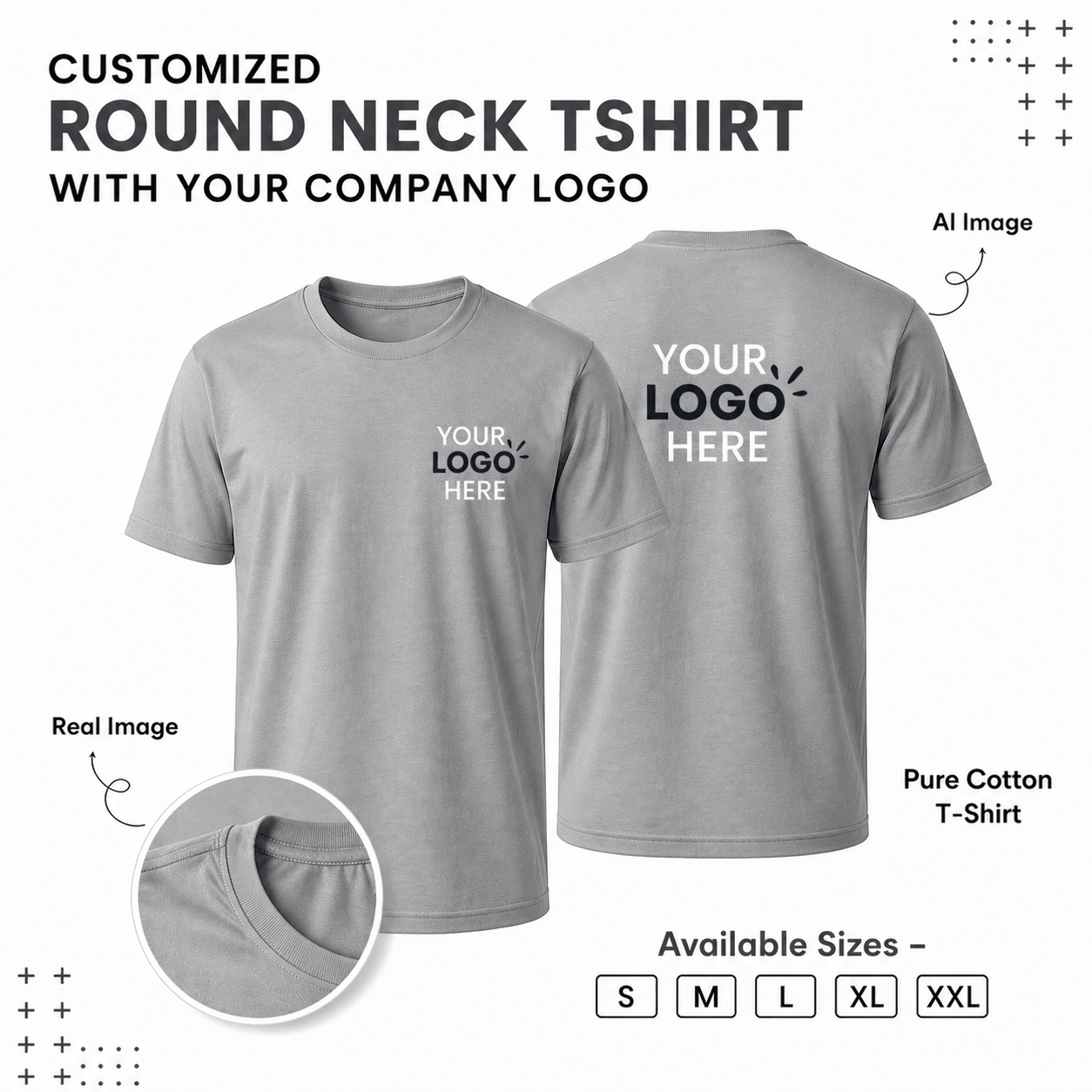 Customized Roundneck T-Shirt With Your Company Logo | Varthicustom.in - VARTHI CUSTOM