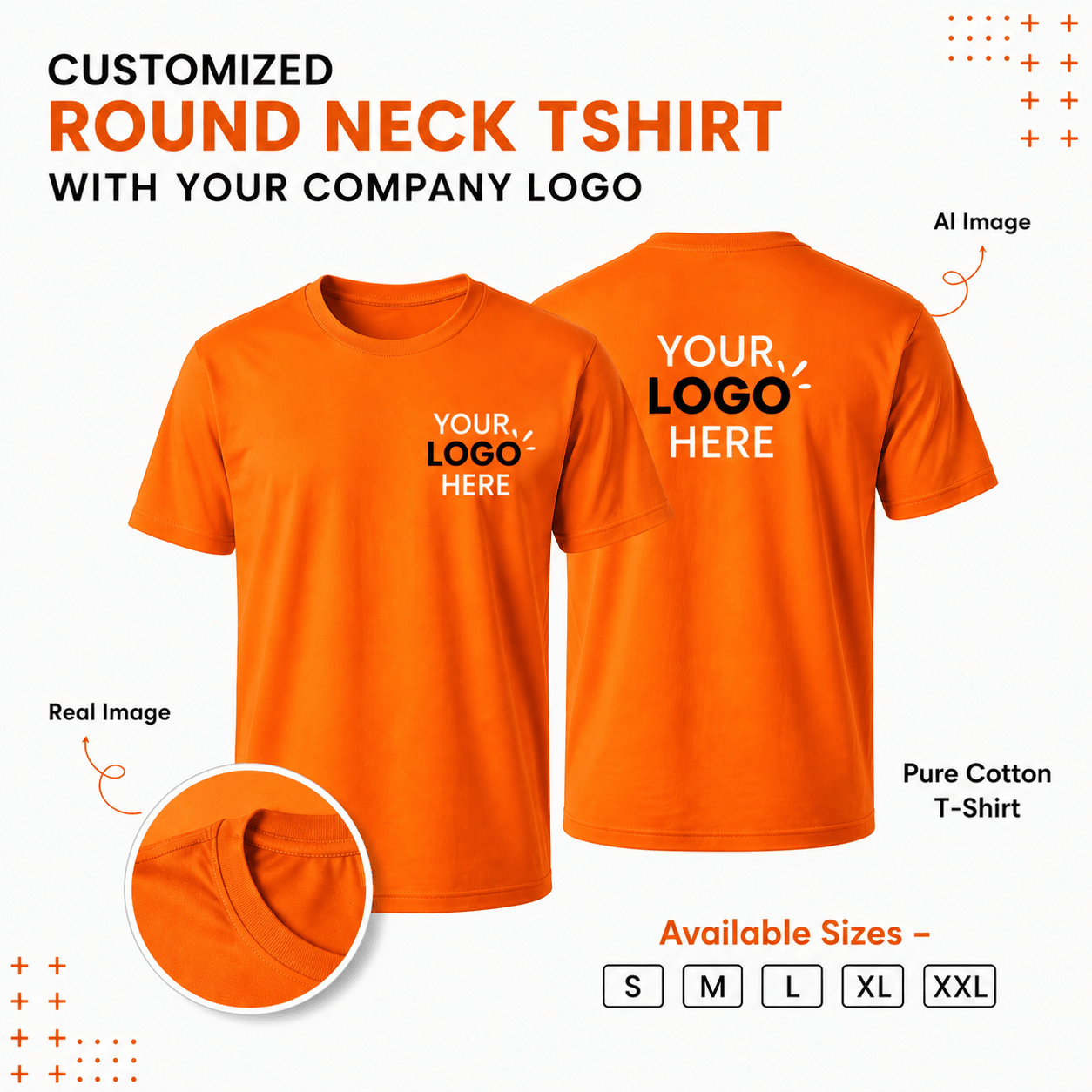 Customized Roundneck T-Shirt With Your Company Logo | Varthicustom.in - VARTHI CUSTOM