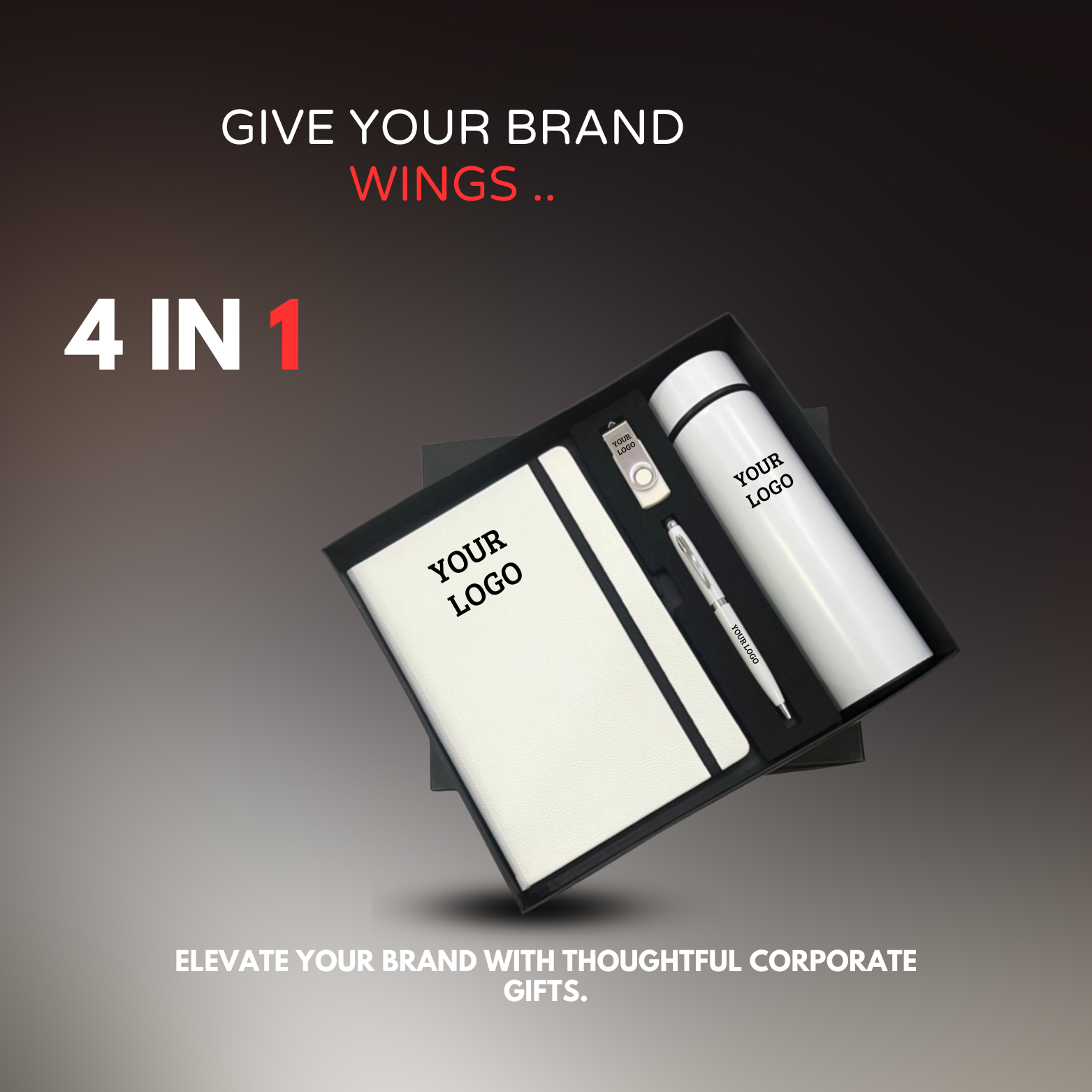 4-in-1 Corporate Gift Set – Custom Logo | Premium Essentials for Brand Impact